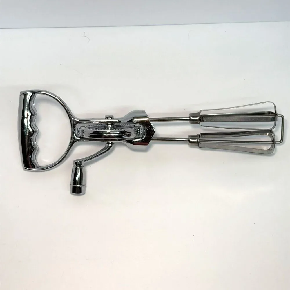 Unbranded Vintage 12-Inch Rotary Egg Beater, Baking Utensil, Kitchen Gadget